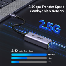 Adaptérová sieť Ethernet USB-C - RJ45 2.5G GRAY