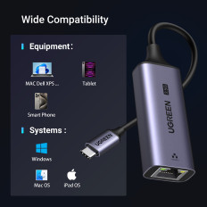 Adaptérová sieť Ethernet USB-C - RJ45 2.5G GRAY