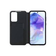 Caso de carteira de vista inteligente original com samsung galaxy a55 black black