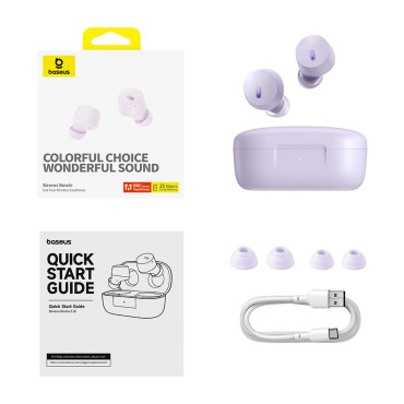 Brezžične slušalke Bowie E18 TWS ENC IPX4 USB-C Purple