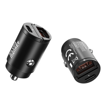 Carregador de carro para 30W 1x USB-C PD 1xUSB-A QC 2x Nove