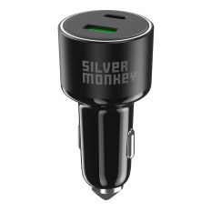Carregador de carro 100W 1xUSB-C PD 1XUSB-A QC 3.0 Preto