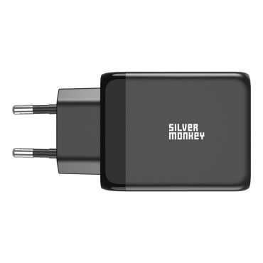 Gan 65W 2x USB-C PD 1x USB-A QC 3.0 črna