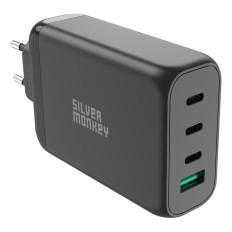 GAN 130W 3X USB C PD 1X tinklo krautuvas USB-A 3,0 QC juoda