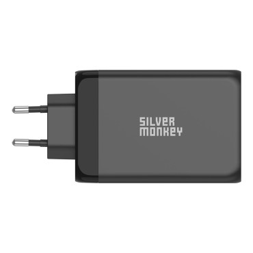 GAN 130W 3X USB C PD 1X tinklo krautuvas USB-A 3,0 QC juoda