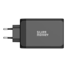 GAN 130W 3X Chargeur réseau USB-C PD 1X USB-A 3.0 QC Noir
