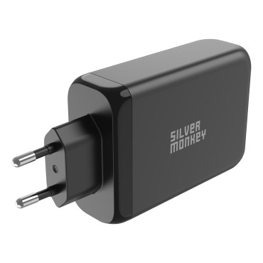 GAN 130W 3X USB C PD 1X tinklo krautuvas USB-A 3,0 QC juoda