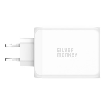 Forte carregador GAN 200W 3xUSB-C PD USB-A QC 3.0 Branco