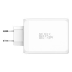 Forte carregador GAN 200W 3xUSB-C PD USB-A QC 3.0 Branco