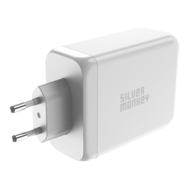 Forte carregador GAN 200W 3xUSB-C PD USB-A QC 3.0 Branco