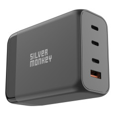 Spēcīgs Gan 200W Mains lādētājs ar 3xusb-C PD PD USB-A QC 3.0 Melns kabelis