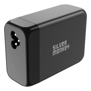Spēcīgs Gan 200W Mains lādētājs ar 3xusb-C PD PD USB-A QC 3.0 Melns kabelis