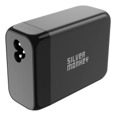 Spēcīgs Gan 200W Mains lādētājs ar 3xusb-C PD PD USB-A QC 3.0 Melns kabelis