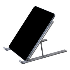 Stand de Blanc pour tablette pour ordinateur portable en argent pliante ergonomique