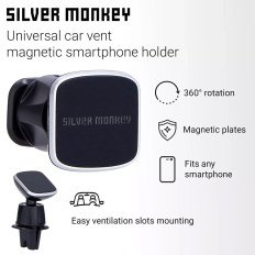 Punho de telefone magnético para um carro preto-quadriculado