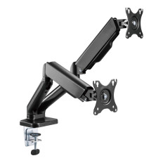 2 monitors for gas springs fastened to vesa black
