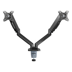 2 monitors for gas springs fastened to vesa black