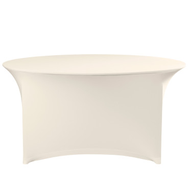 Mantel redondo sin presionar el miércoles. Tela cremosa Jersey de 180 cm - Hendi 814444