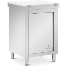 Cabinet d'alimentation détaché avec une planche à découper en acier 60 x 60 cm