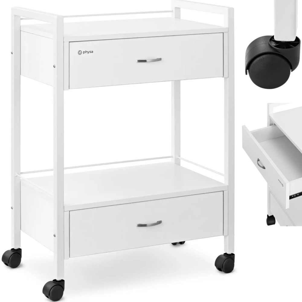 Trolley Peluquería Peluquería 2 cajones 2 estantes 62.5 x 40 x 85.5 cm