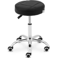 Taburete cosmético de heces sobre ruedas de hasta 120 kg Lecco - Negro