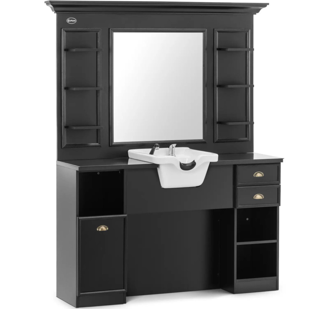 Konsoll Barbersska Barber Console med vaskemaskin og speil 167 x 45 x 200 cm Konsoll Barbersska Barber Console med vaskemaskin og speil 167 x 45 x 200 cm