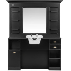 Konsolen Barberska Barber Console med tvättmaskin och spegel 167 x 45 x 200 cm