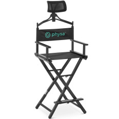 Silla de maquillaje con mago con reposacabezas y reposapiés plegable - Negro