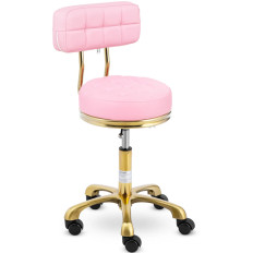 Cosmetic stool chair with backrests up to 150 kg Gela pink golden