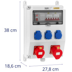 Elektriskie komutatori 3 x Schuko 2 x cee diferenciālt cutter 2 x uzstādīšana