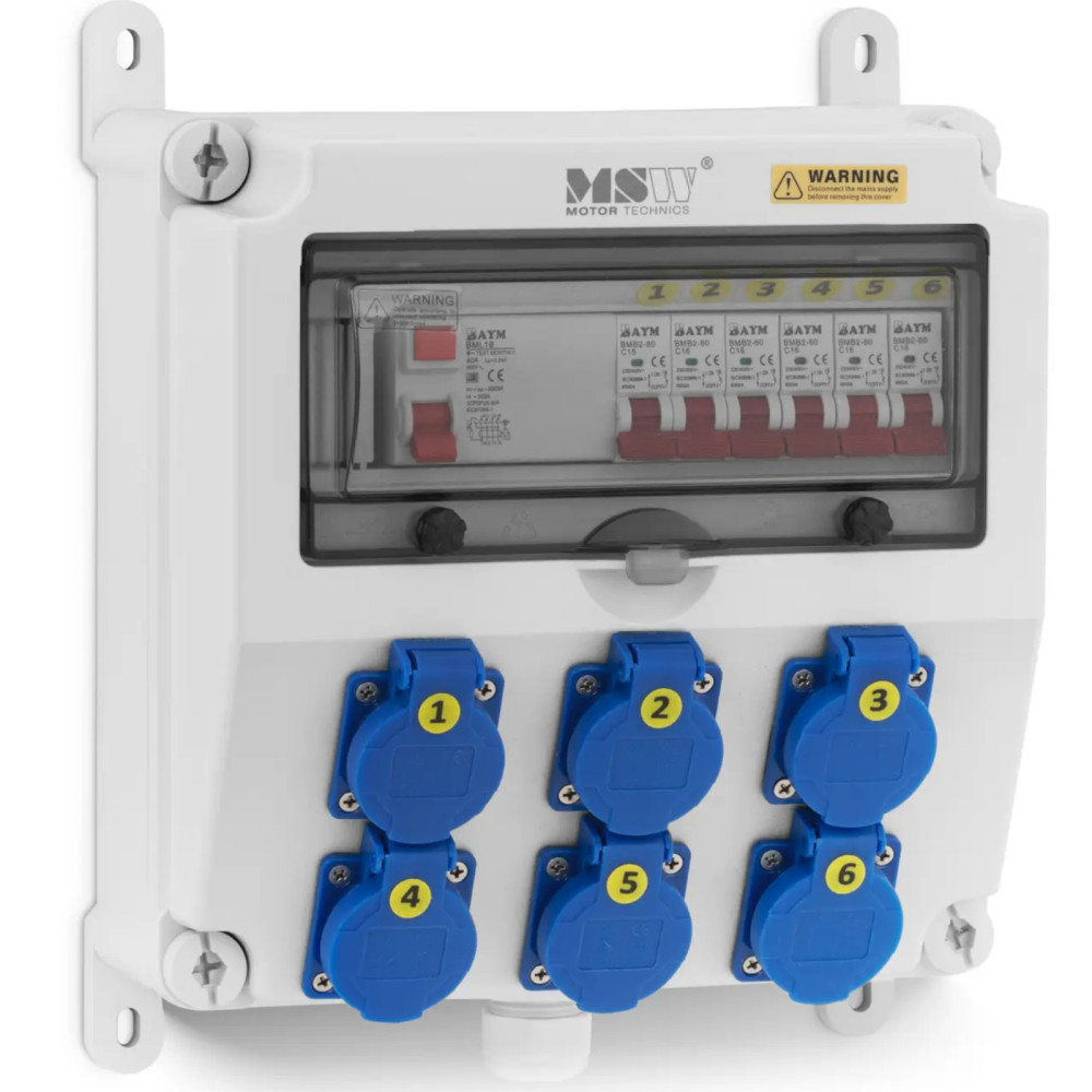 Interrupteur électrique 6 x disjoncteur de courant différentiel Schuko 6 x Installation