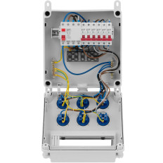 Elektrische Schaltanlage 6 x Schuko Differenzstrom-Leistungsschalter 6 x Installation