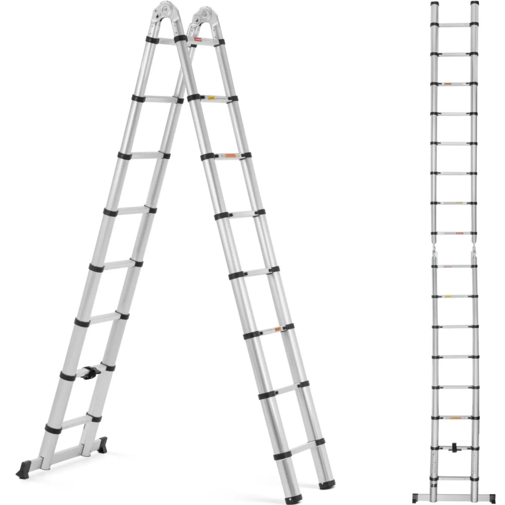 Teleskopstege vikning med aluminium 16 grader 0.92-2.42/5 meter