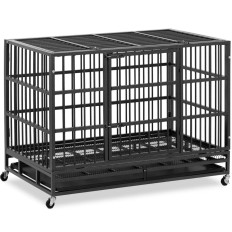Transportbur för djurhund på hjul 120 x 76 x 90,5 cm