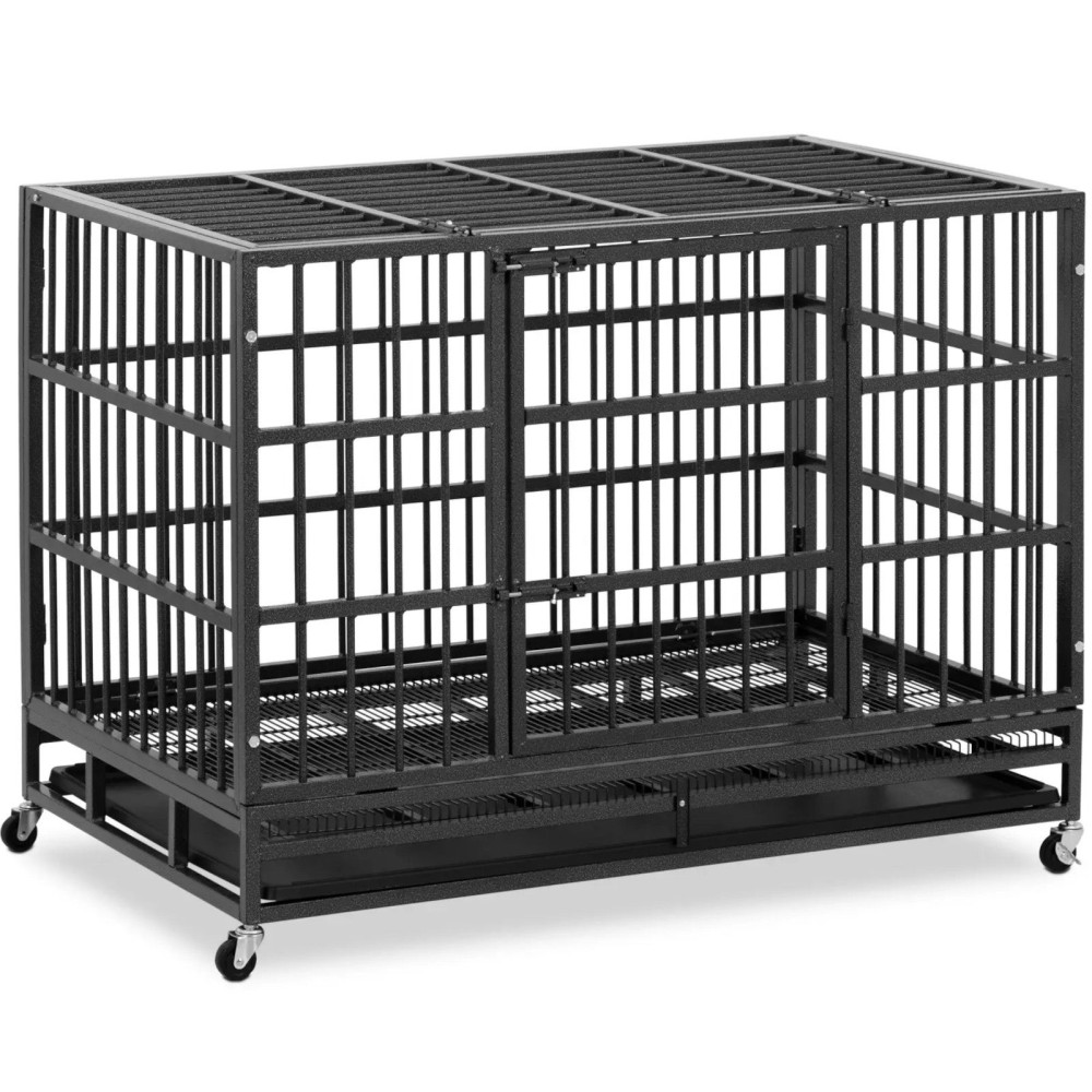 Jaula de transporte para perros animales en ruedas 120 x 76 x 90.5 cm