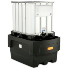 Base de baignoire captive pour 1 réservoir IBC 1100L plastique PE CEMO 10950