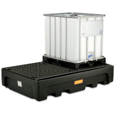 Base de bain captive 2 réservoirs de réservoirs IBC 1100L en plastique PE CEMO 10952