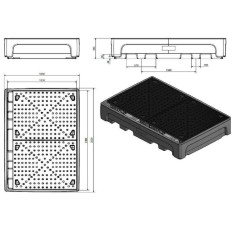 Base de banho cativo 2 tanques IBC 1100L plástico PE CEMO 10952