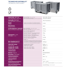 Criminalizante Caja Contenedor 520L con paleta 120x80 cm