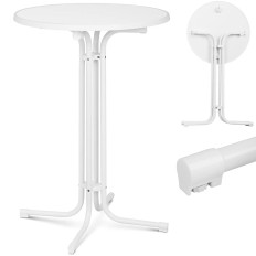 Tablica tablice s stajenim okruglim visokim presavijenim. 80 cm visine 110 cm bijela