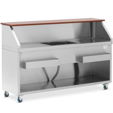 Barber Station Bar med iskammer og flaskehyller 180 cm