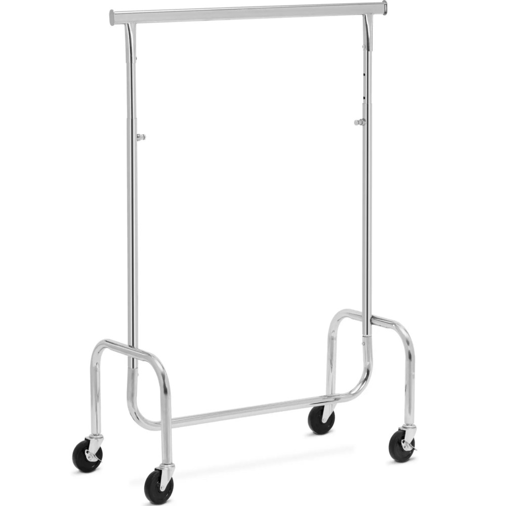 Kleiderbügel, der auf Rädern steht, einstellbar 100-170 cm