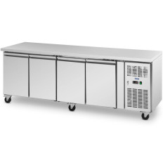 Refrigerating table on wheels 4 chambers 550 L 223x70x85 cm