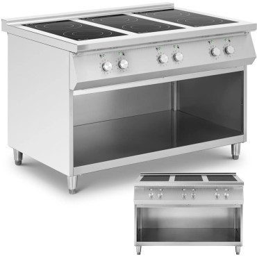 Επαγγελματική κουζίνα επαγωγής με ανοιχτή βάση 6 καυστήρες 25,5 kW