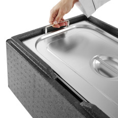 Conteneur GN avec poignées rétractables en acier inoxydable GN1/2 325x265mm hauteur 200mm - Hendi 803400