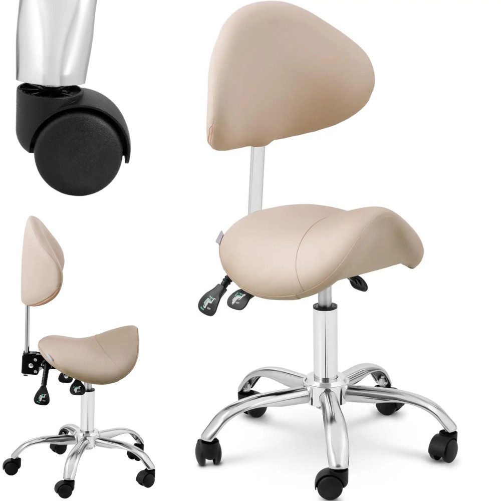 Cosmetic chair with regulated backrest Mannheim Cream Cream