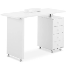 Cosmetic desk for manicure with support for your hands 4 drawers 119 x 45 cm - white