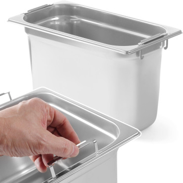 O recipiente GN com alças retráteis aço inoxidável GN1 / 3 325X176mm. 200mm - Hendi 803509