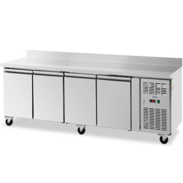 Šaldymo stalas su lentynomis ant ratų 4 kameros 550 l 223x70x95 cm