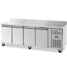 Koeltafel met rekken op wielen 4 kamers 550 L 223x70x95 cm